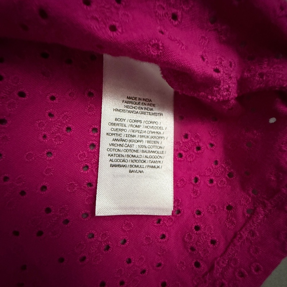 Lauren Ralph Lauren Pink Eyelet Polo Top - Picture 7 of 8